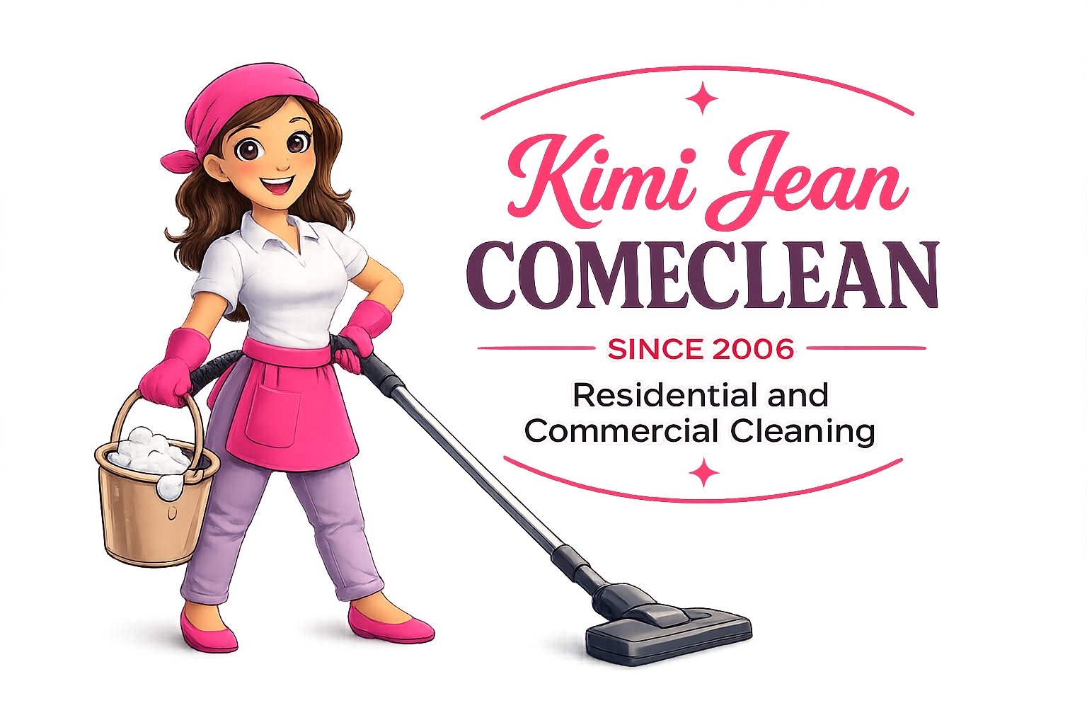 Kimi Jean Comeclean. Residential and commercial cleaning since 2006.